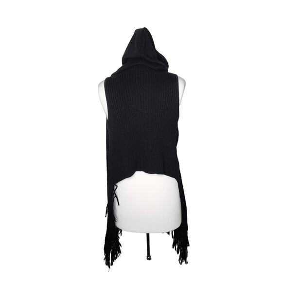 Decree Boho Waterfall Fringe Hooded Cardigan Size XL - Picture 3 of 8